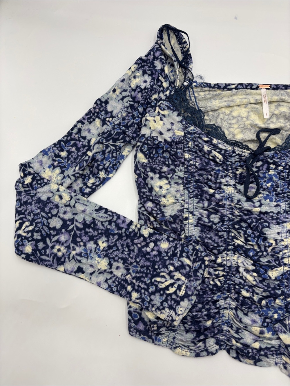 Free People Layer It On Me Top in Blue Combo - Picture 4 of 7